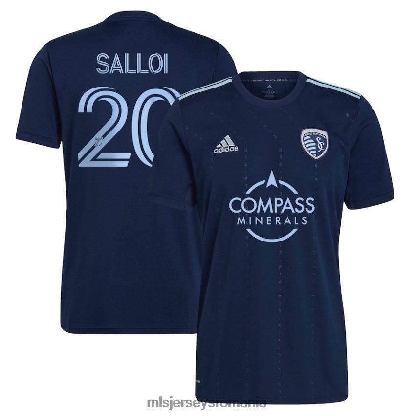 MLS Jerseys tricoubărbați sporting kansas city daniel salloi adidas albastru 2022 state line 3.0 replica tricou de jucător 6R82NH838