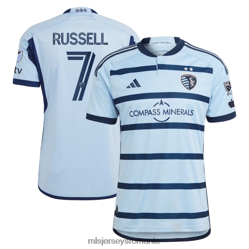 MLS Jerseys tricoubărbați sporting kansas city johnny russell adidas albastru deschis 2023 hoops 4.0 tricou de jucător autentic 6R82NH687