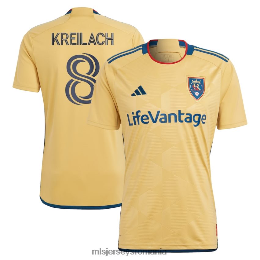 MLS Jerseys tricoubărbați real salt lake damir kreilach adidas gold 2023 the beehive state kit replica tricoului jucătorului 6R82NH674