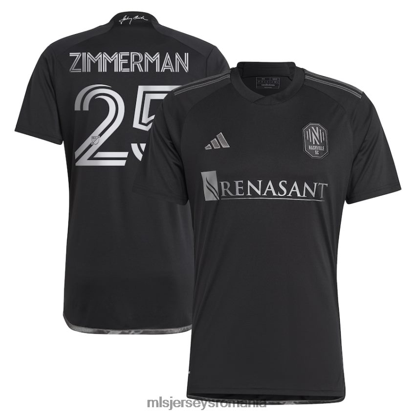 MLS Jerseys tricoubărbați nashville sc walker zimmerman adidas negru 2023 bărbat în kit negru replica tricou de jucător 6R82NH522