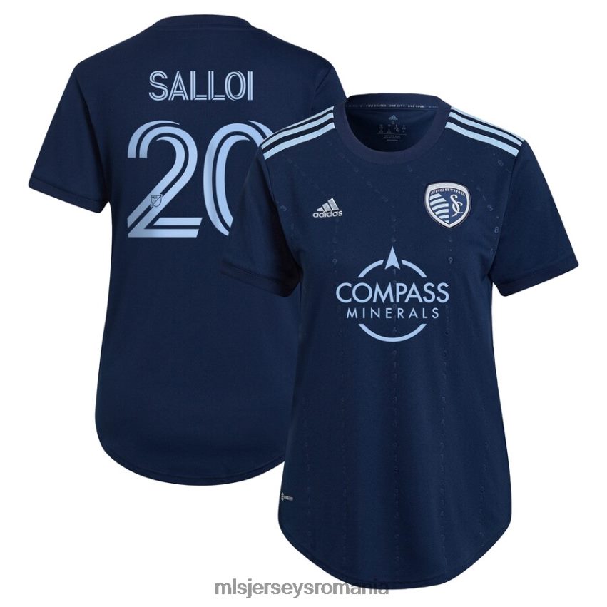 MLS Jerseys tricoufemei sporting kansas city daniel salloi adidas albastru 2022 state line 3.0 replica tricou de jucător 6R82NH1476