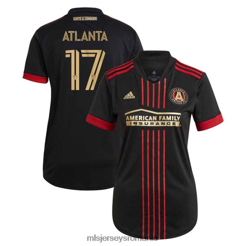 MLS Jerseys tricoufemei suporteri atlanta united fc adidas negru 2021 the blvck kit replica tricou 6R82NH529